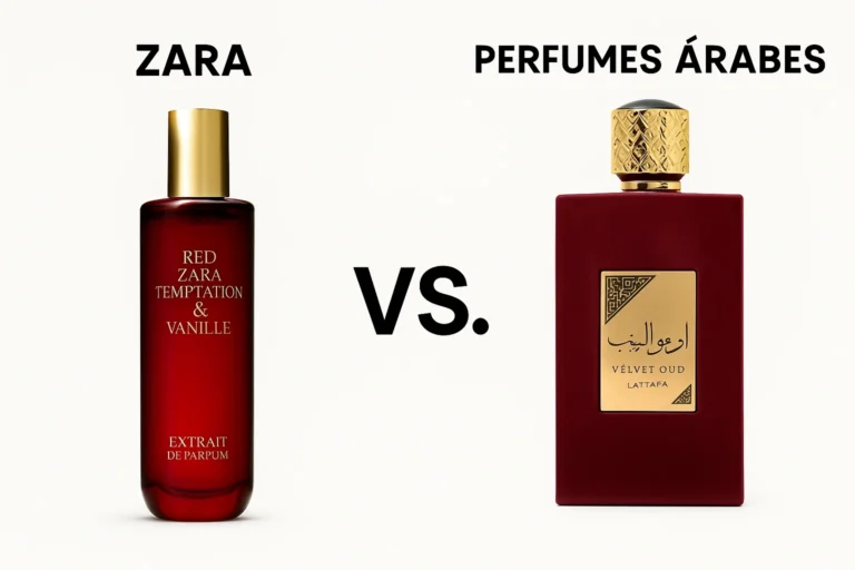 Comparativa visual entre perfume árabe Lattafa y perfume Zara